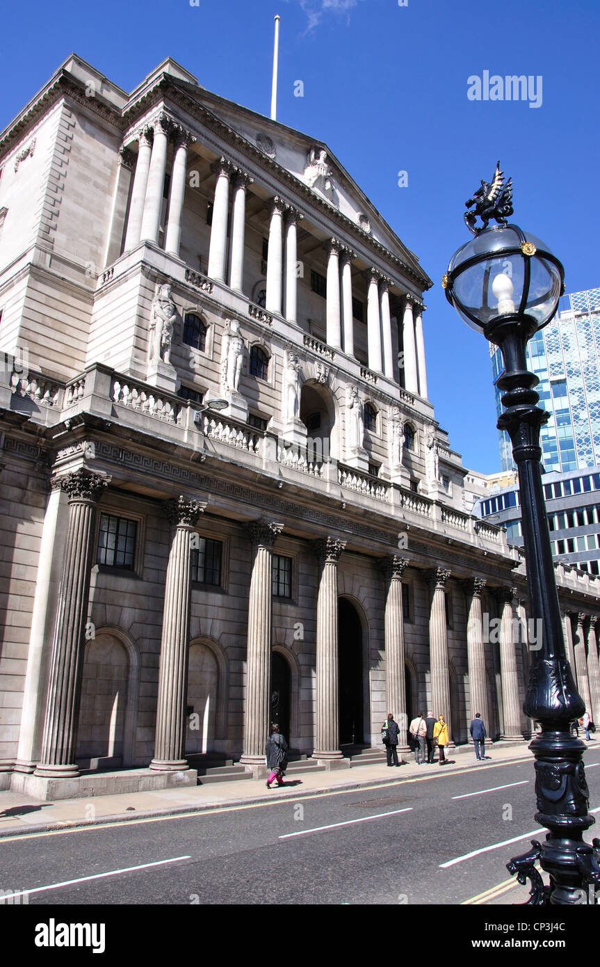 Die Bank of England Sitz, Bank, Threadneedle Street, City of London, London, England, Vereinigtes Königreich Stockfoto