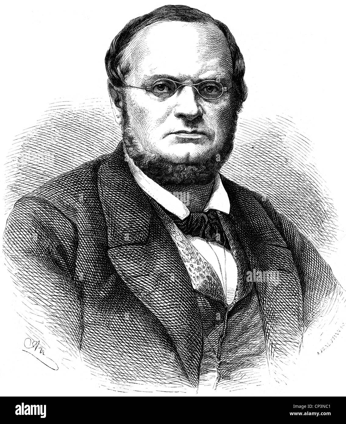 Seeger, Ludwig, 30.10.1810 - 22.3.1864, deutscher Politiker, Dichter, Holzgravur, erschienen 1864, Stockfoto