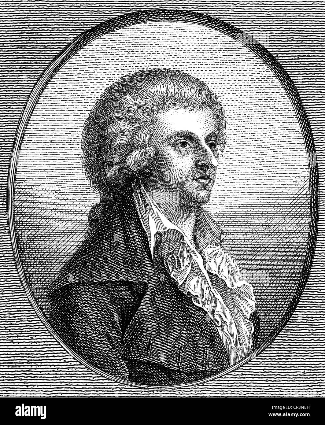 Schiller, Friedrich, 10.11.1759 - 9.5.1805, deutscher Autor/Schriftsteller, Dichter, Porträt, Kupferstich von M. Schreyer, 1805, nach Zeichnung von Dora Stock, Artist's Urheberrecht nicht gelöscht werden Stockfoto