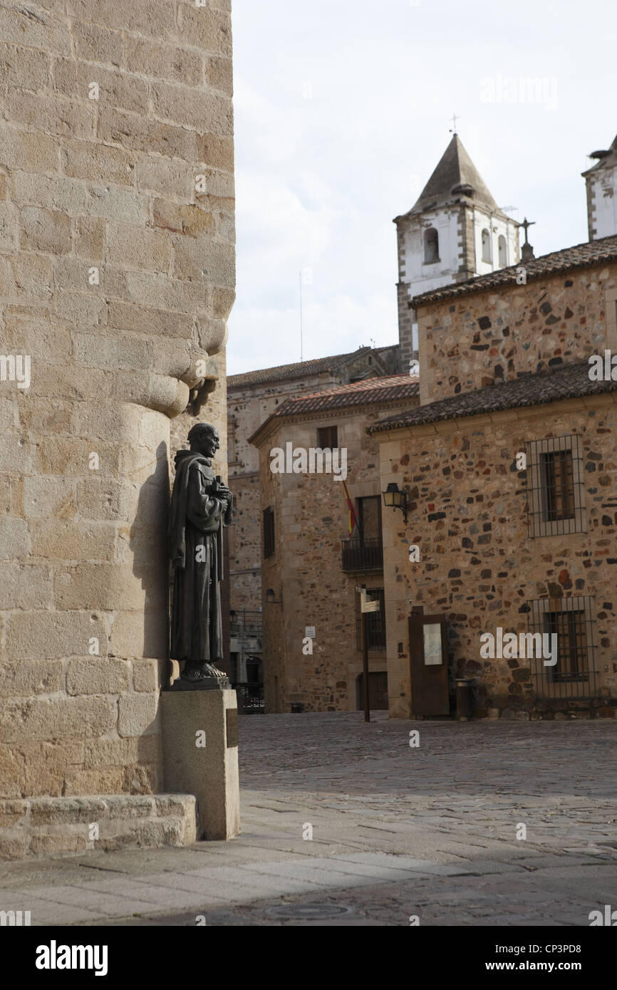 Plaza de Santa María in der alten Stadt Cáceres, Extremadura, Spanien Stockfoto