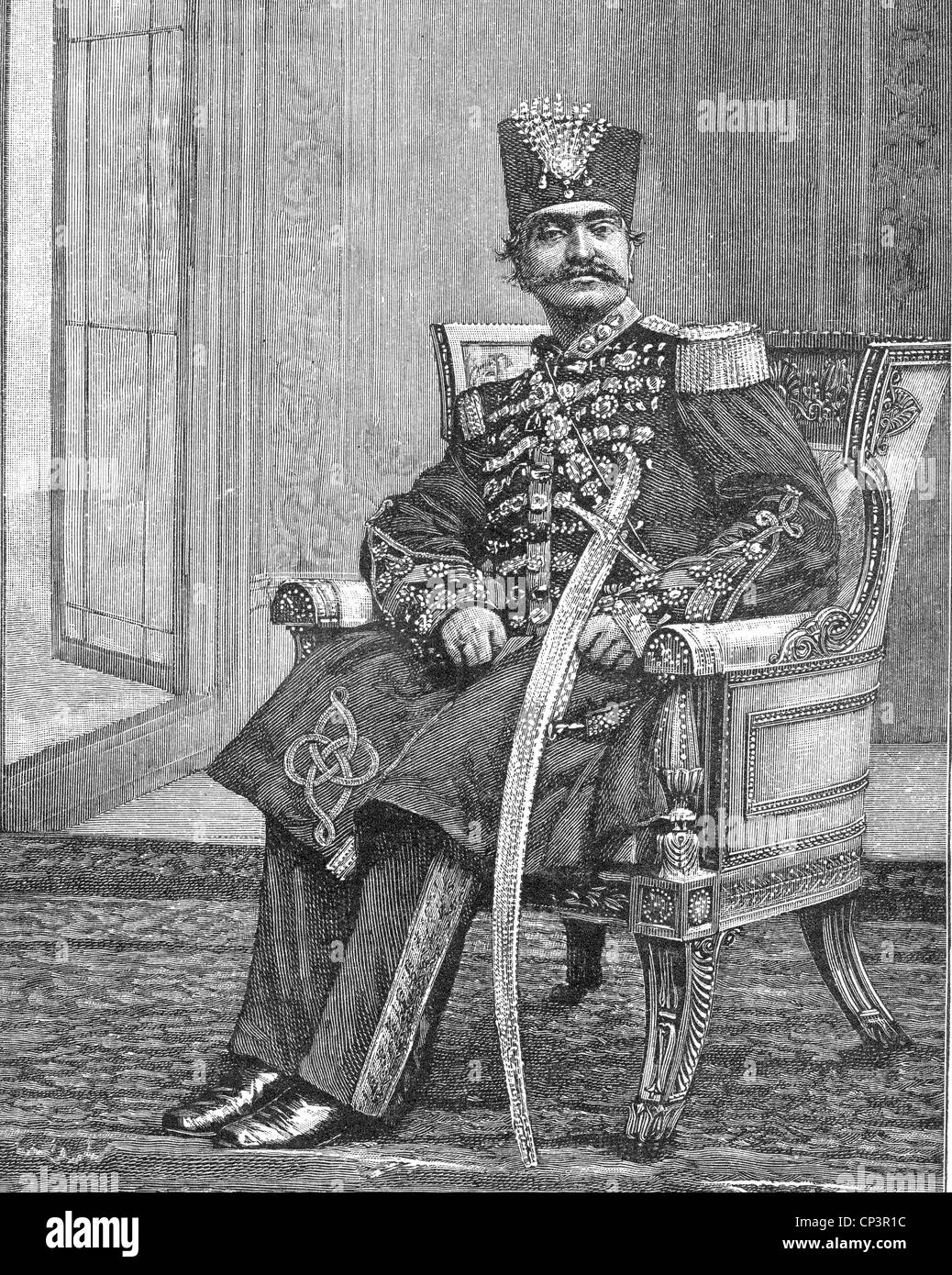 NASER AL-DIN Schah (1848-1896) König von Iran Stockfoto