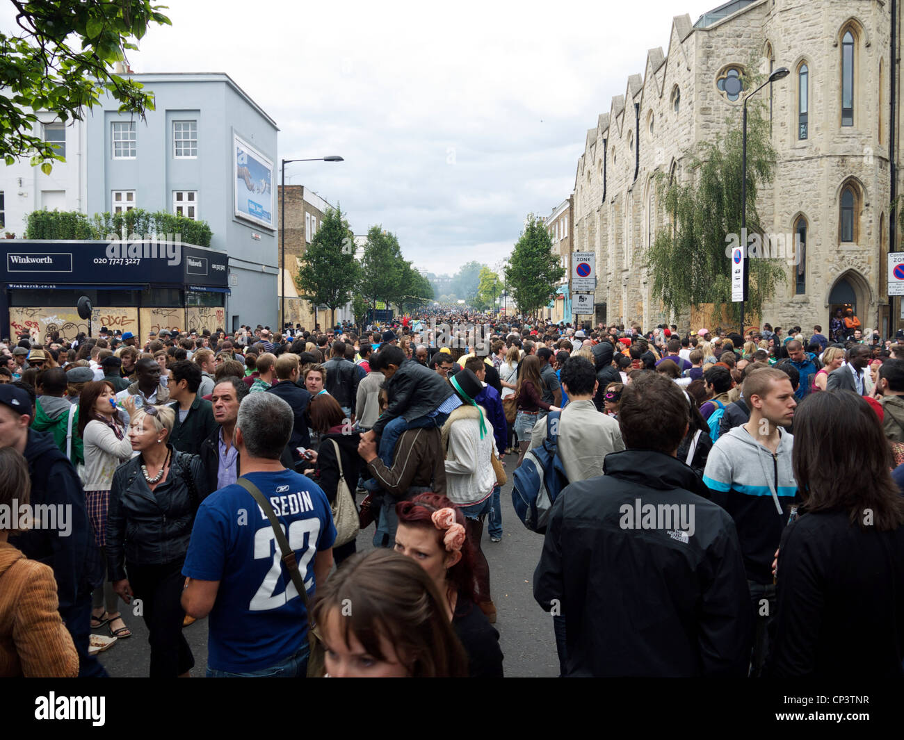 Andrang an den Notting Hill Carnival in London Stockfoto