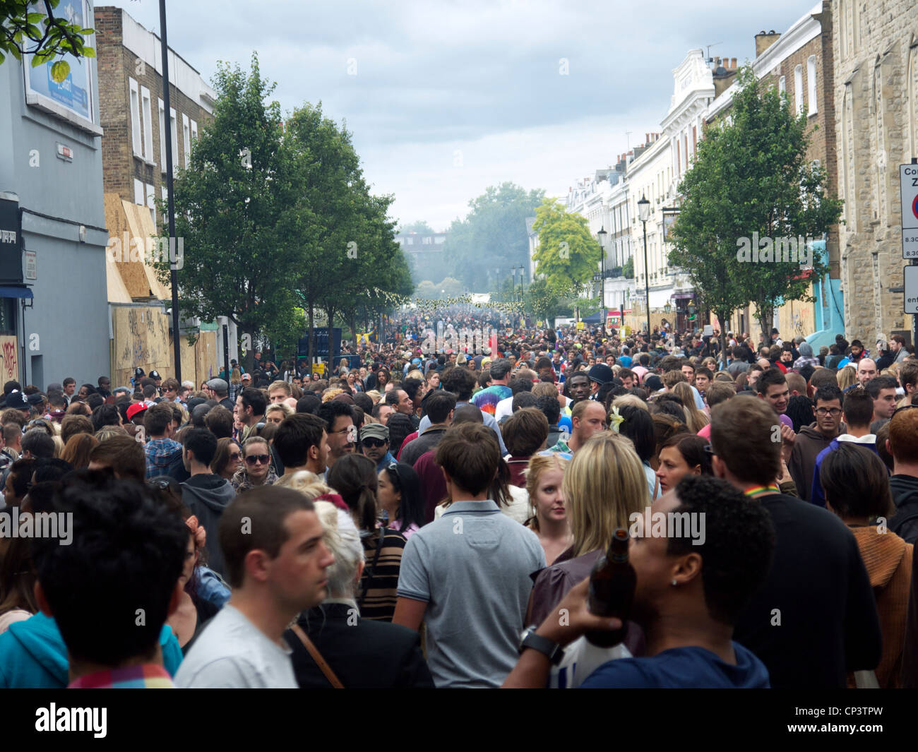 Andrang an den Notting Hill Carnival in London Stockfoto