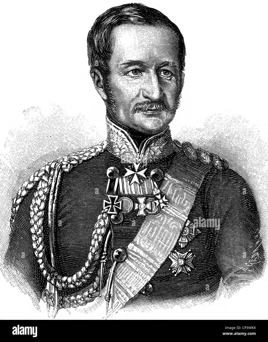 Bonin, Eduard von, 12.3.173 - 13.3.1865, preussischer General, Kriegsminister 13.1.1852 - 5.5.304 und 6.11.1858 - 27.11.1859, Porträt, Lithograph von Steckmest, ca. 1855, Stockfoto