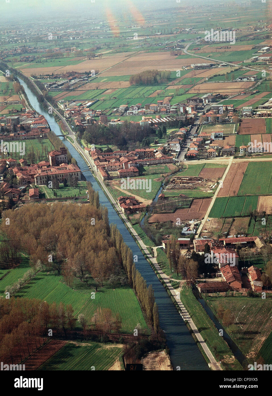 Lombardei - Robecco Sul Naviglio (Mi). Luftaufnahme. Stockfoto