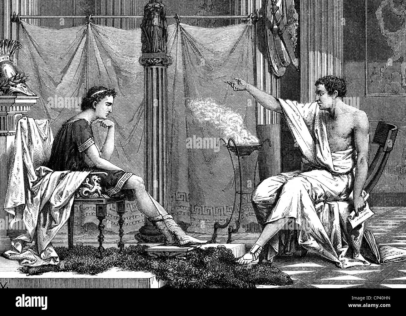 Aristoteles, 384 322 v. Chr., der griechische Philosoph, mit seinem