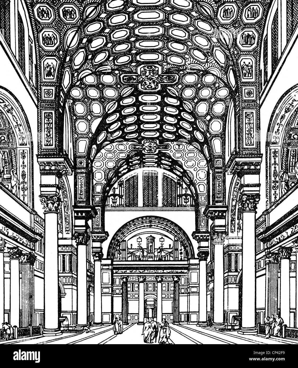 Baden, Antike, Puplic Bad, Bad von Kaiser Caracalla, erbaut 206 - 216, Zusatzrechte-Clearences-nicht vorhanden Stockfoto