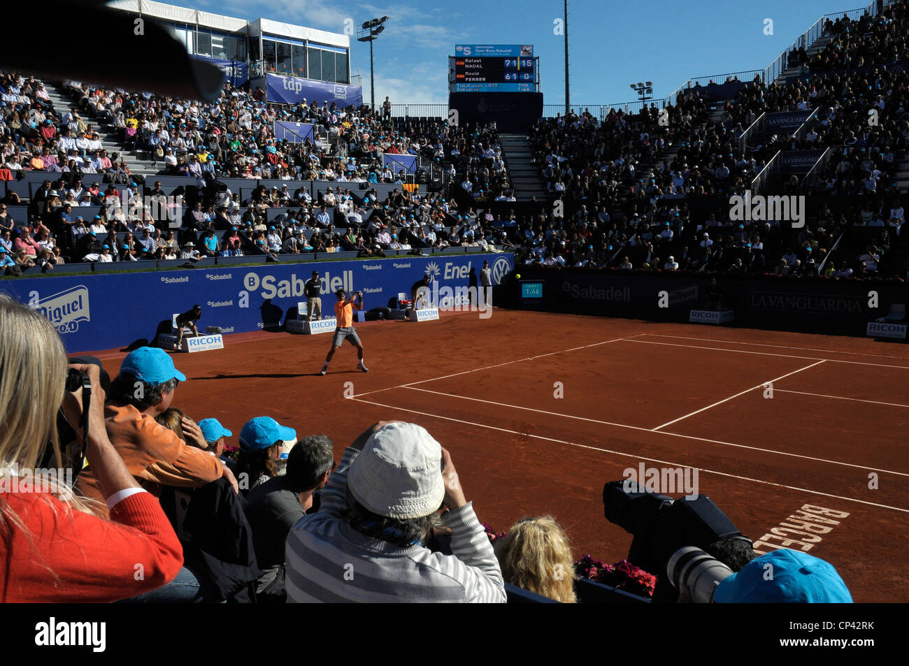 RAFA NADAL während der ATP Finale gegen David Ferrer bei der Real Club de Tennis de Barcelona Spanien Stockfoto