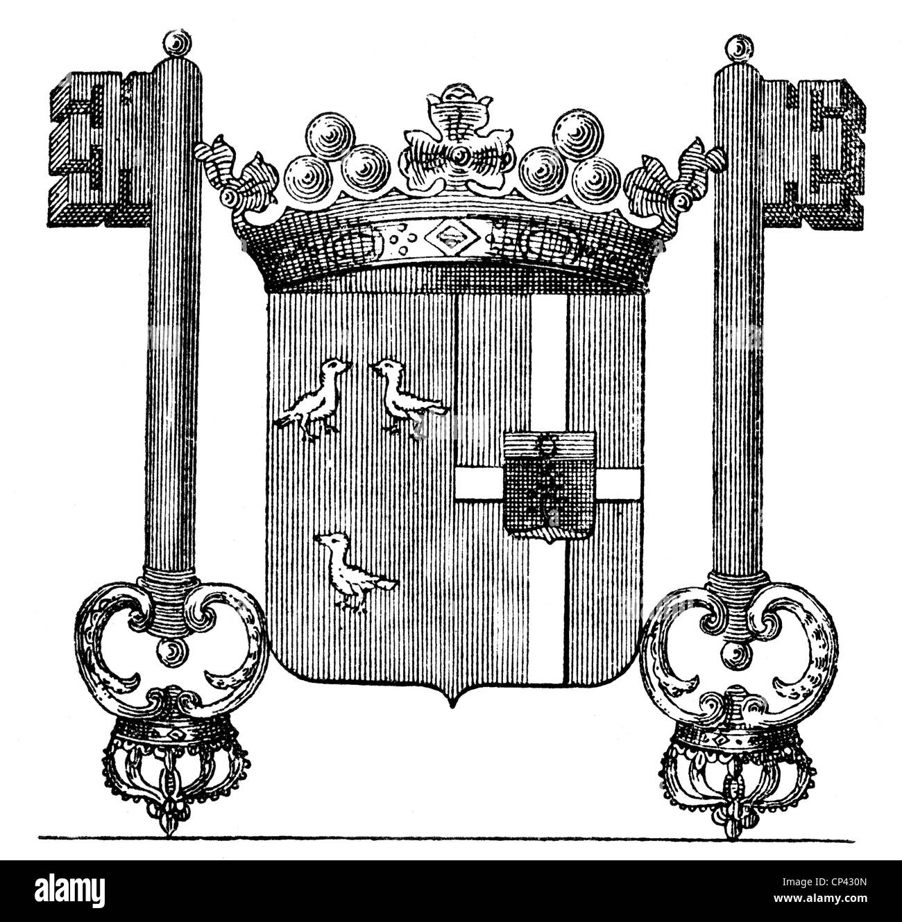 Heraldik, Wappen, Frankreich, Vicomte de Vergennes, Capitaine de la Porte du Roy, 1783, zusätzliche-Rechte-Clearences-nicht verfügbar Stockfoto