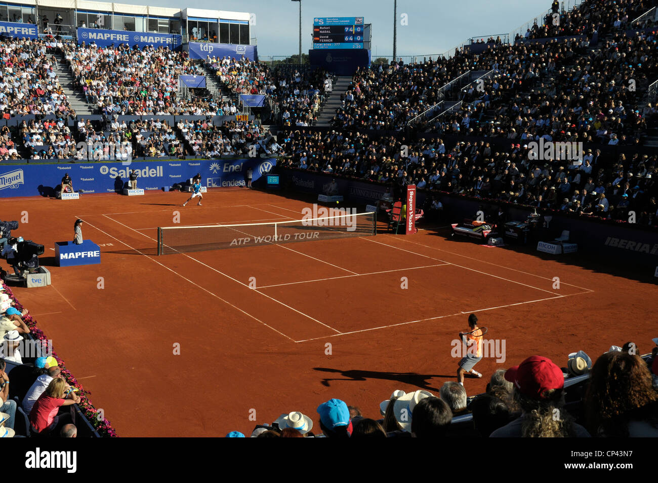 RAFA NADAL während der ATP Finale gegen David Ferrer bei der Real Club de Tenis de Barcelona Spanien Stockfoto