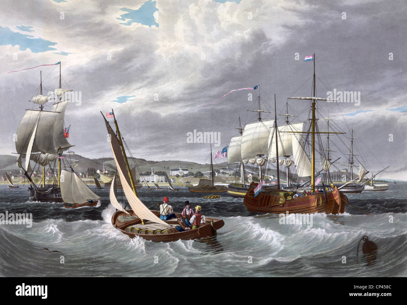 New York City. Blick auf die Quarantäne von New York, Staten Island, 1833 Stockfoto