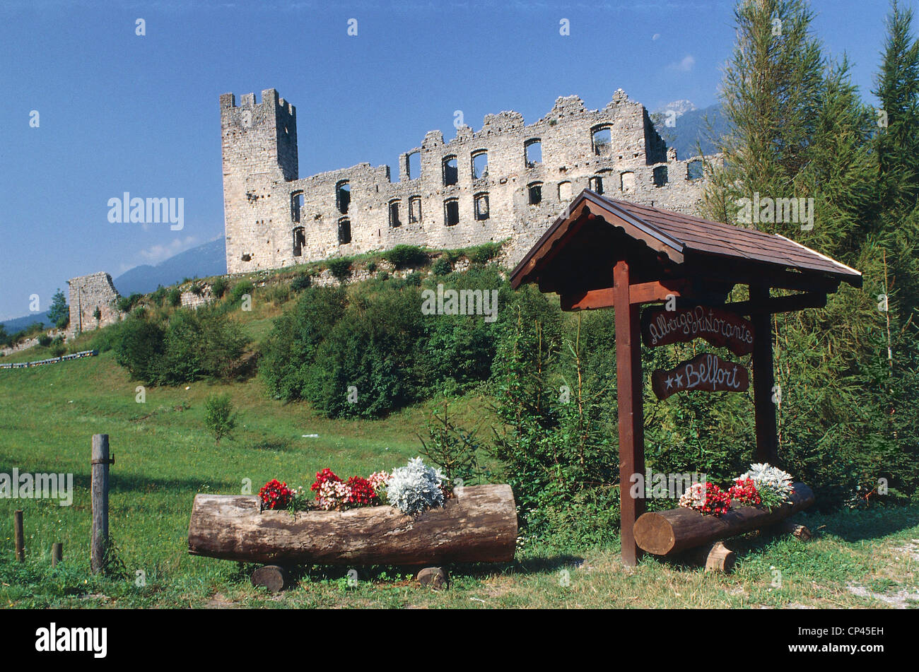 Trentino-Alto Adige - Val di Non - Spormaggiore (Tn). Castel Belfort, 1311. Stockfoto