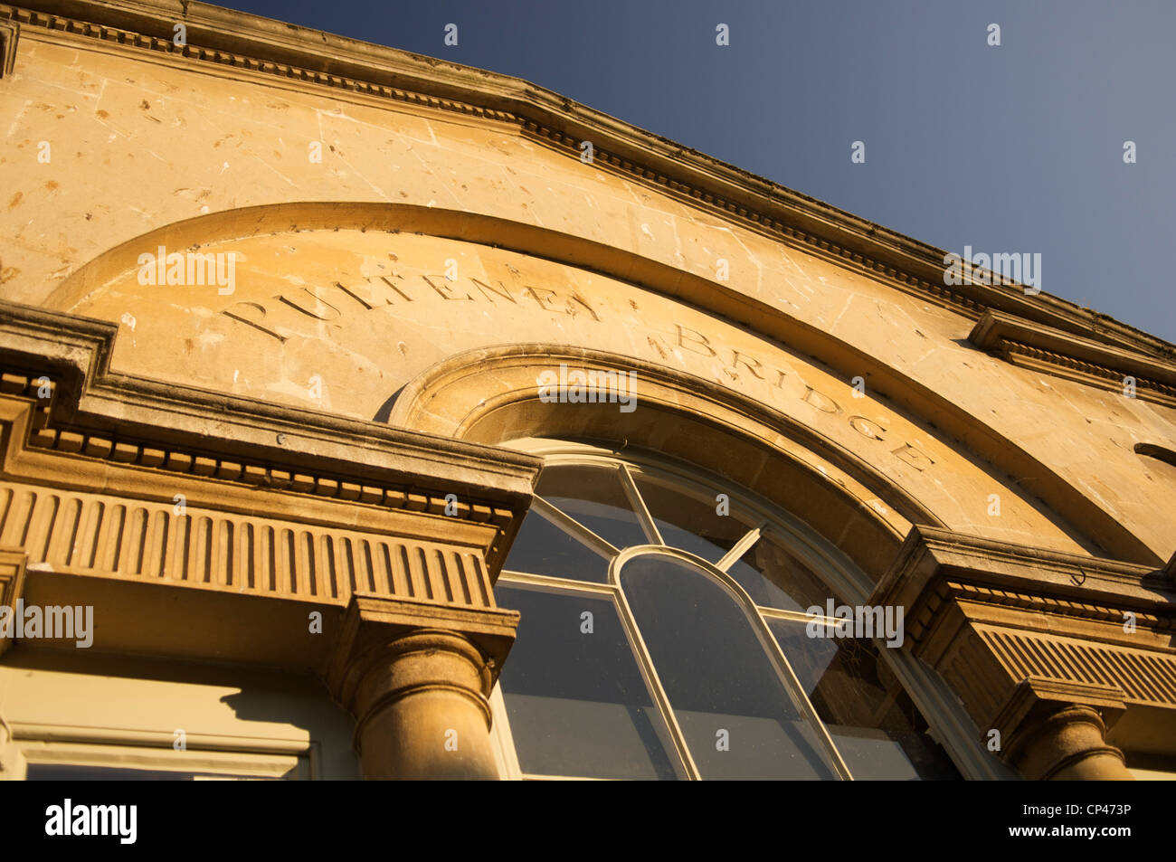 Pulteney Bridge Detail, Bath, Großbritannien Stockfoto