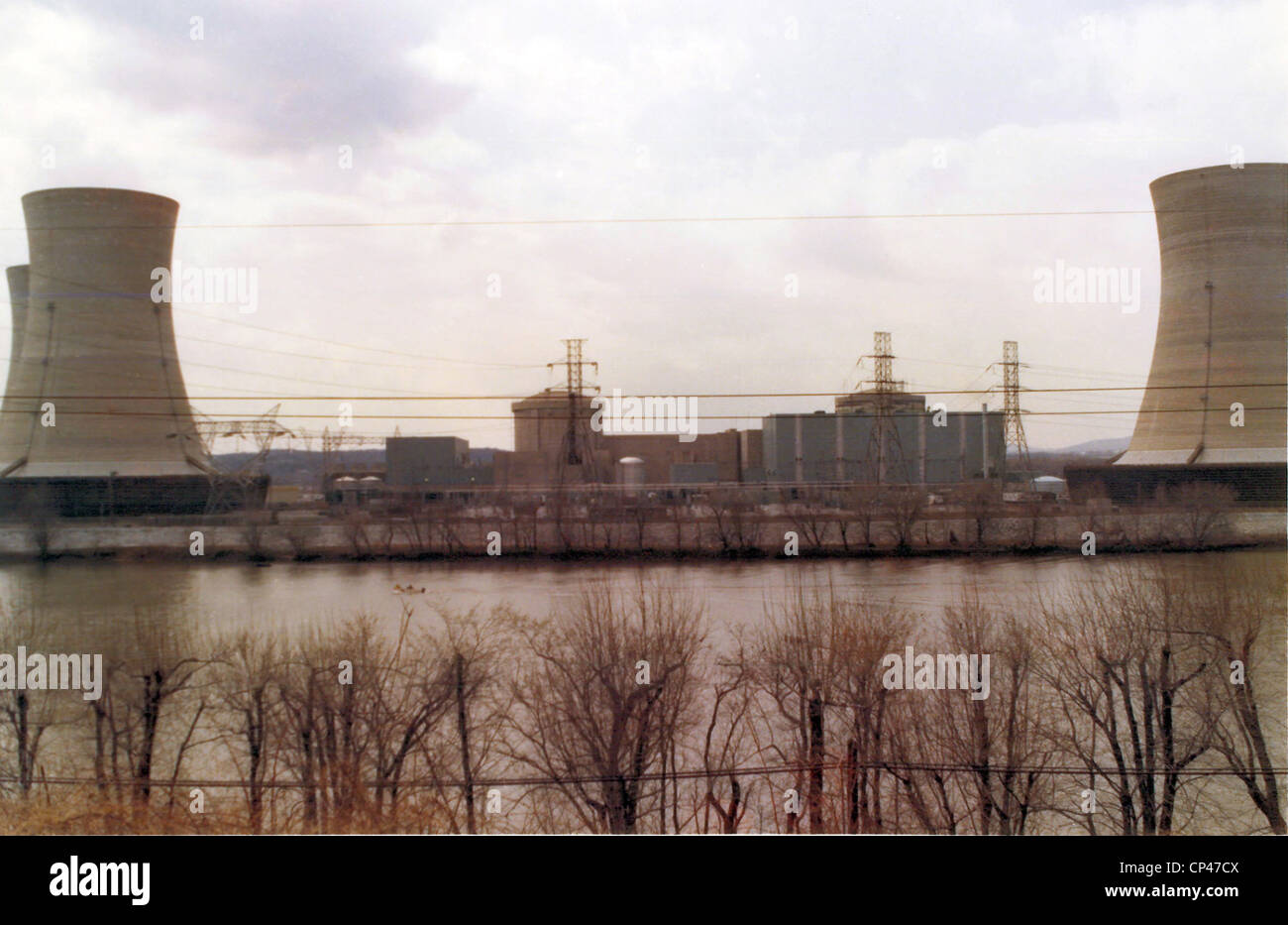 Three Mile Island Nuclear Generating Station war der Ort der schlimmste Atomunfall in der US-Geschichte am 28. März 1979. Stockfoto