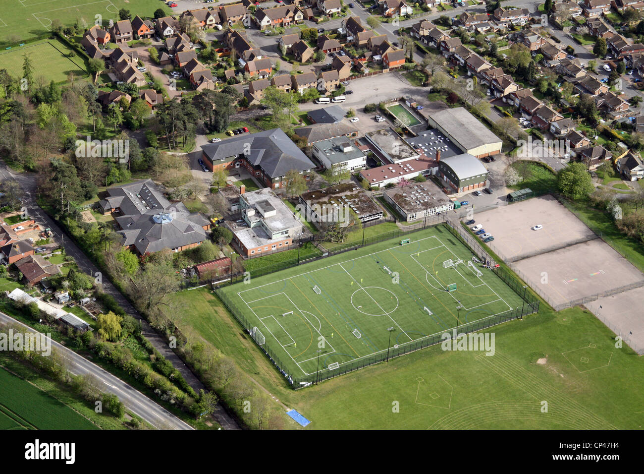 Luftbild der Lenham School, Lenham, Kent Stockfoto