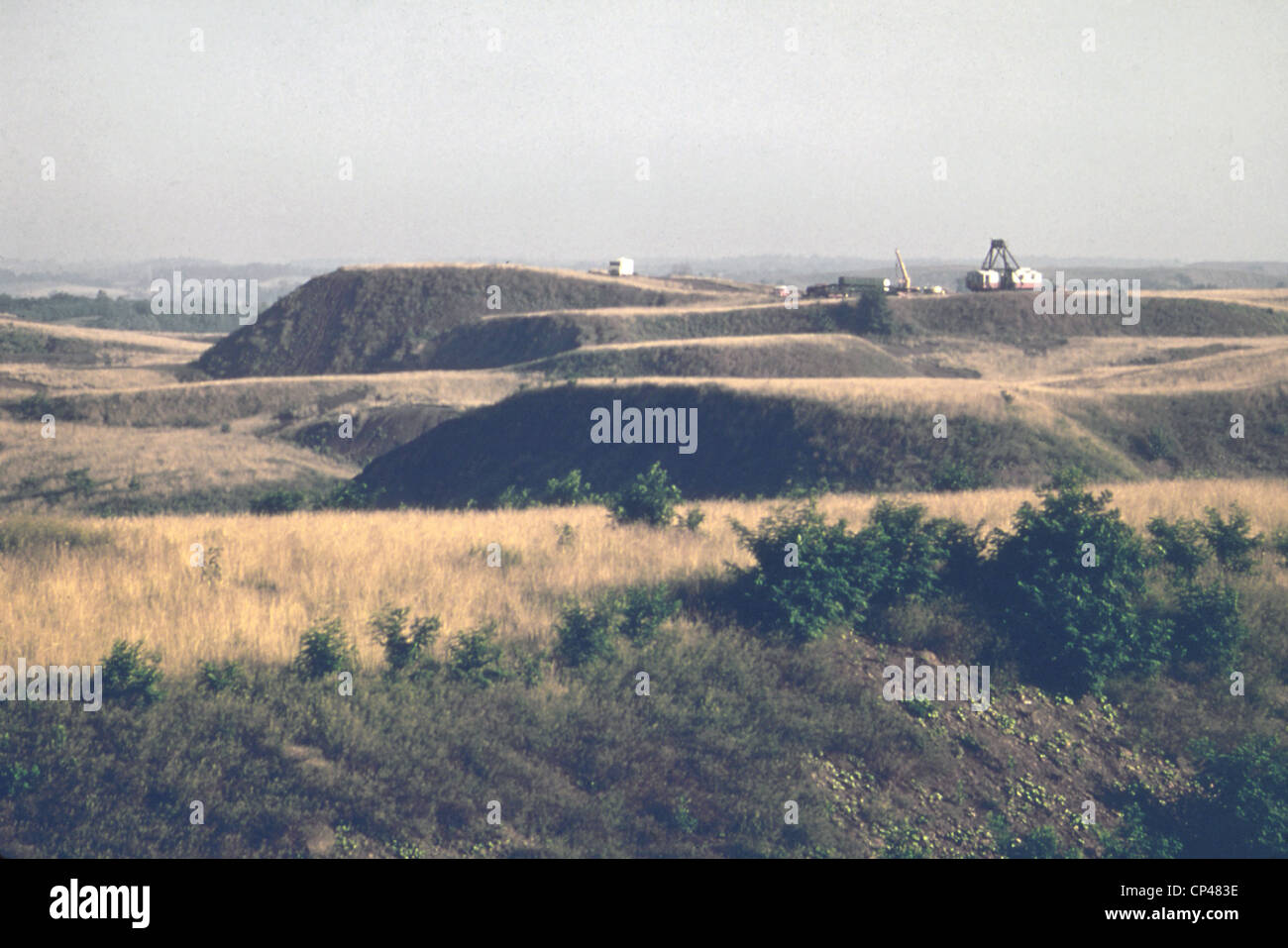 Kohle abgebaut-Streifen im Athens County Ohio Land. Juli 1974. Stockfoto