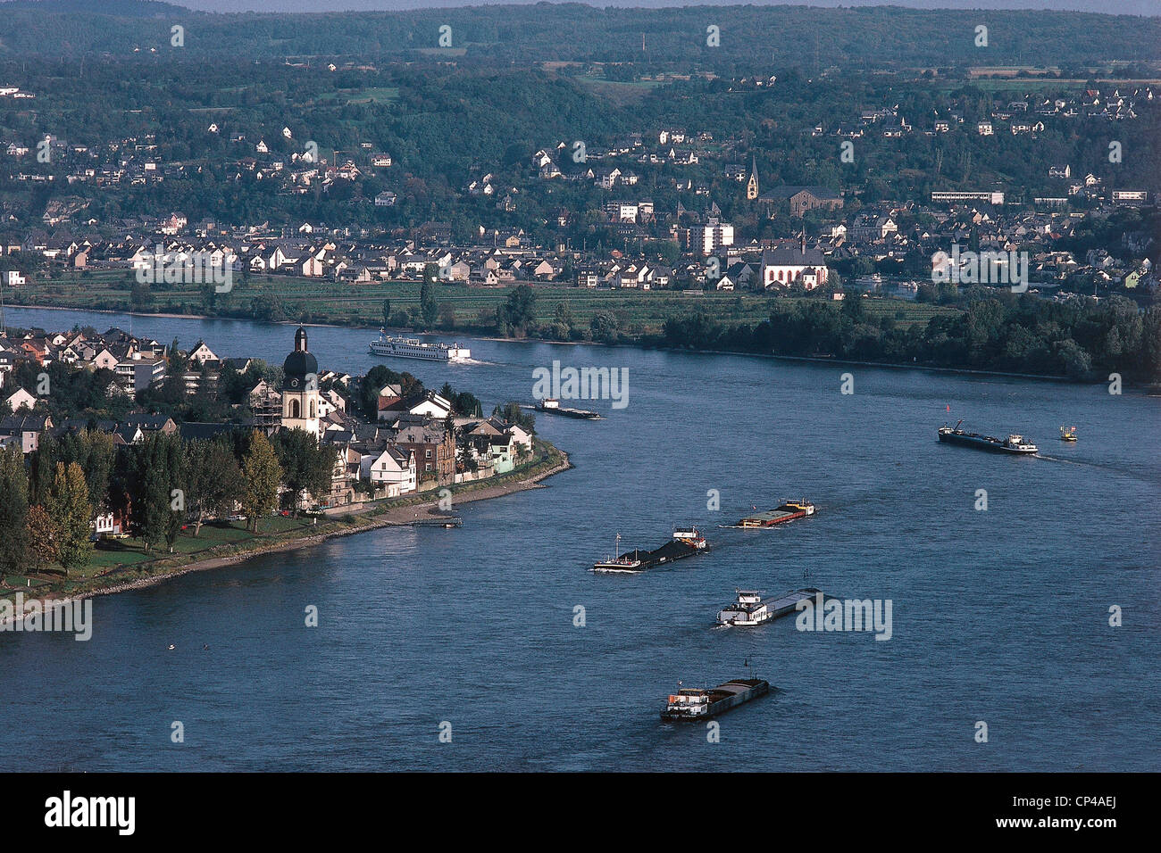 Deutschland - Koblenz. Schifffahrt auf dem Rhein Stockfoto