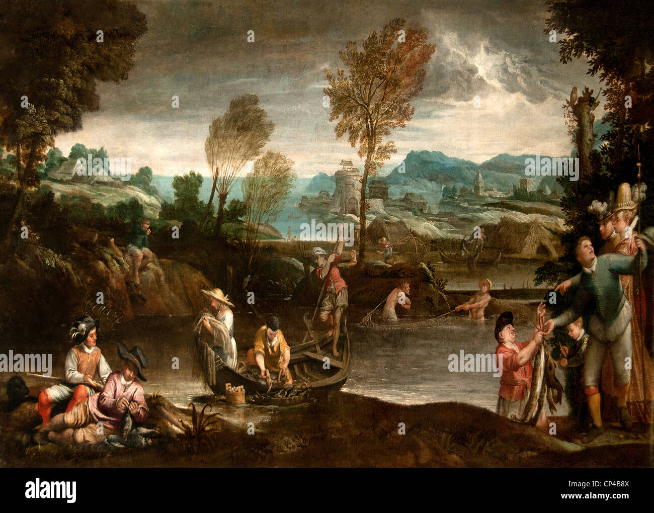 Fischerei 1585 von Annibale Carracci - Annibale Carrache 1560-1609 Italien Italienisch Stockfoto