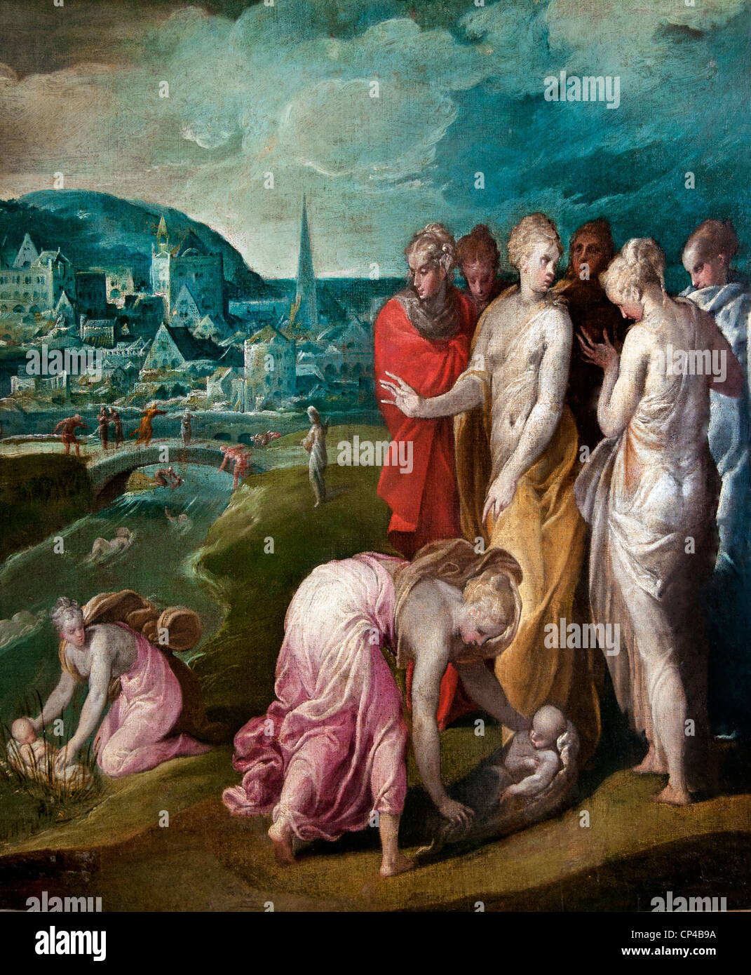 Die Rettung Moses aus dem Wasser 1571 - Niccolò dell'Abbate 1510 – 1571 Frankreich Französisch Stockfoto