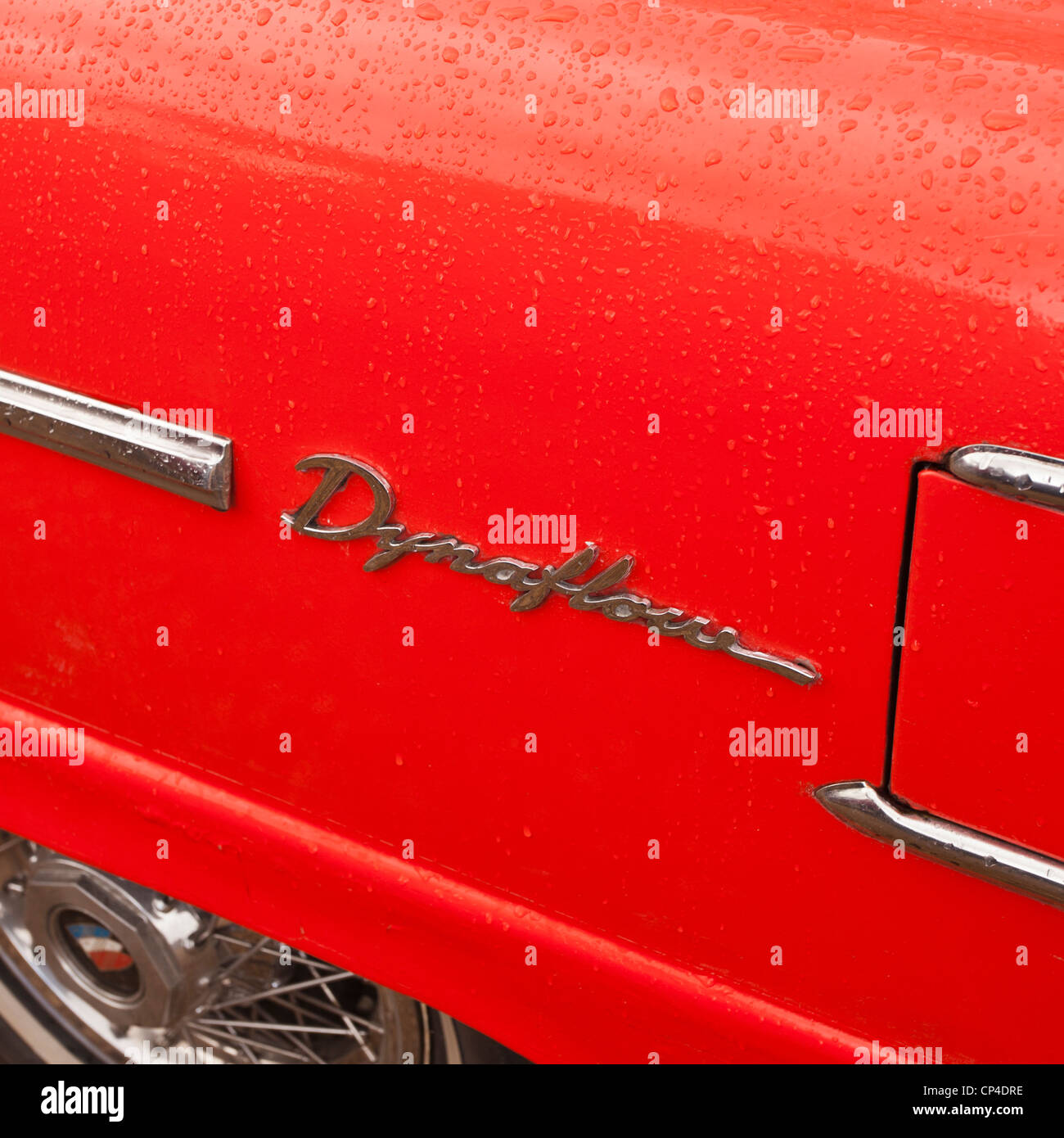 "Dynaflow" Detail auf der Seite einen Oldtimer Buick Abzeichen. Stockfoto