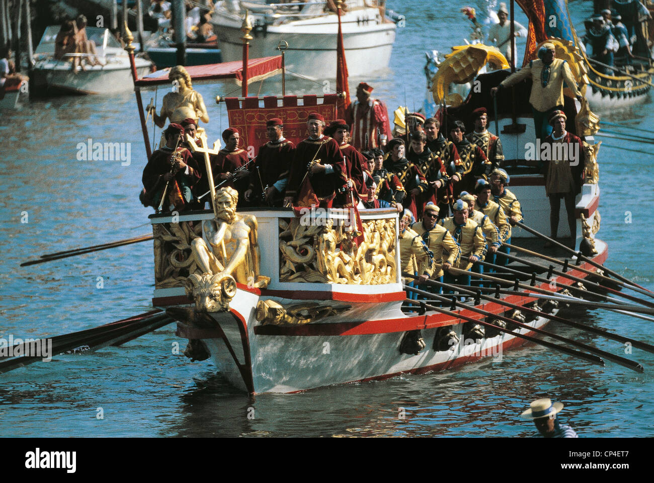 La Bisson Venetien Venedig historische Regatta Rudern In einem 18 Grand Canal Stockfoto