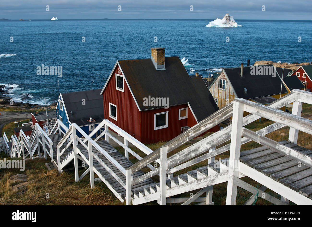Grönland - Westküste - Qaasuitsup Kommunia - Upernavik. Häuser. Stockfoto