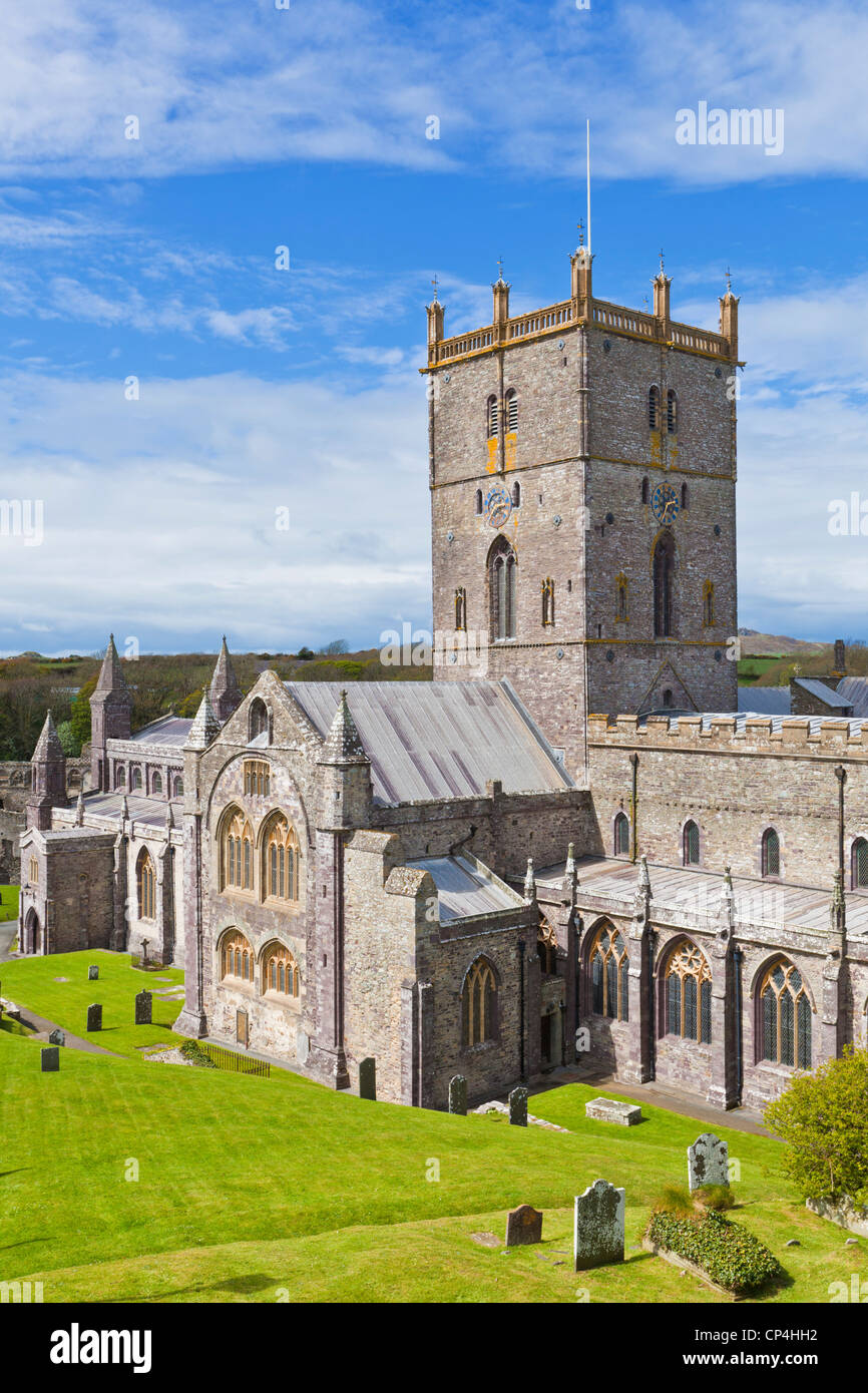 St Davids Cathedral Pembrokeshire West Wales Großbritannien GB Europa Stockfoto