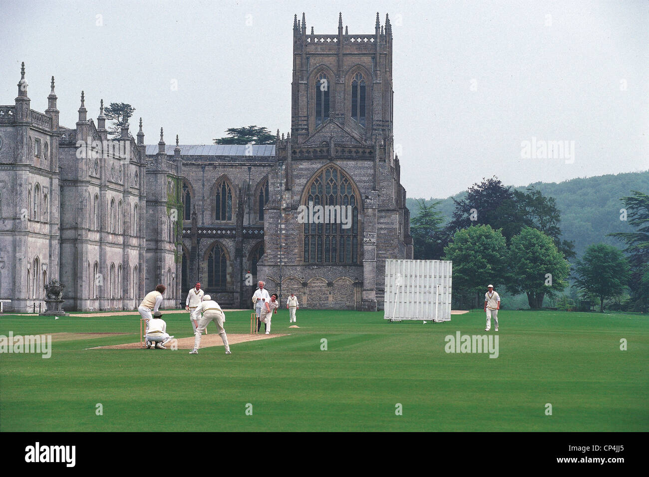 Vereinigtes Königreich - Dorset, Milton Abbey. Cricket Stockfoto