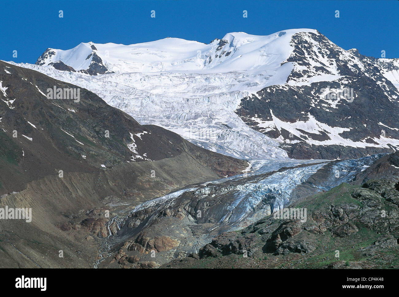 Lombardia - rätischen - Valfurva (So) - Ortler-Cevedale - Valle del Forno - Blick auf den Forni-Gletscher. Stockfoto