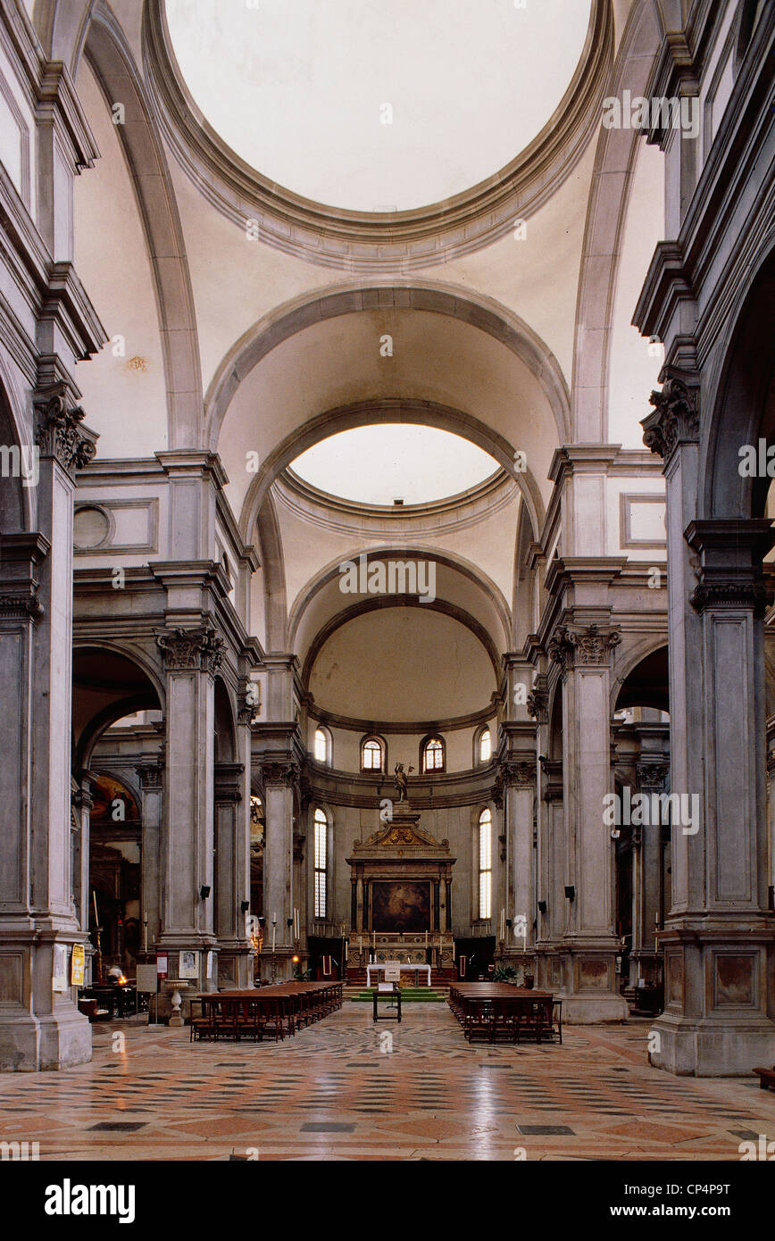 Veneto-Venedig. Kirche von San Salvador (Architekten Tullio Lombardo, Jacopo Sansovino, Giuseppe Sardi, XVII. Jh.). Innen, Stockfoto
