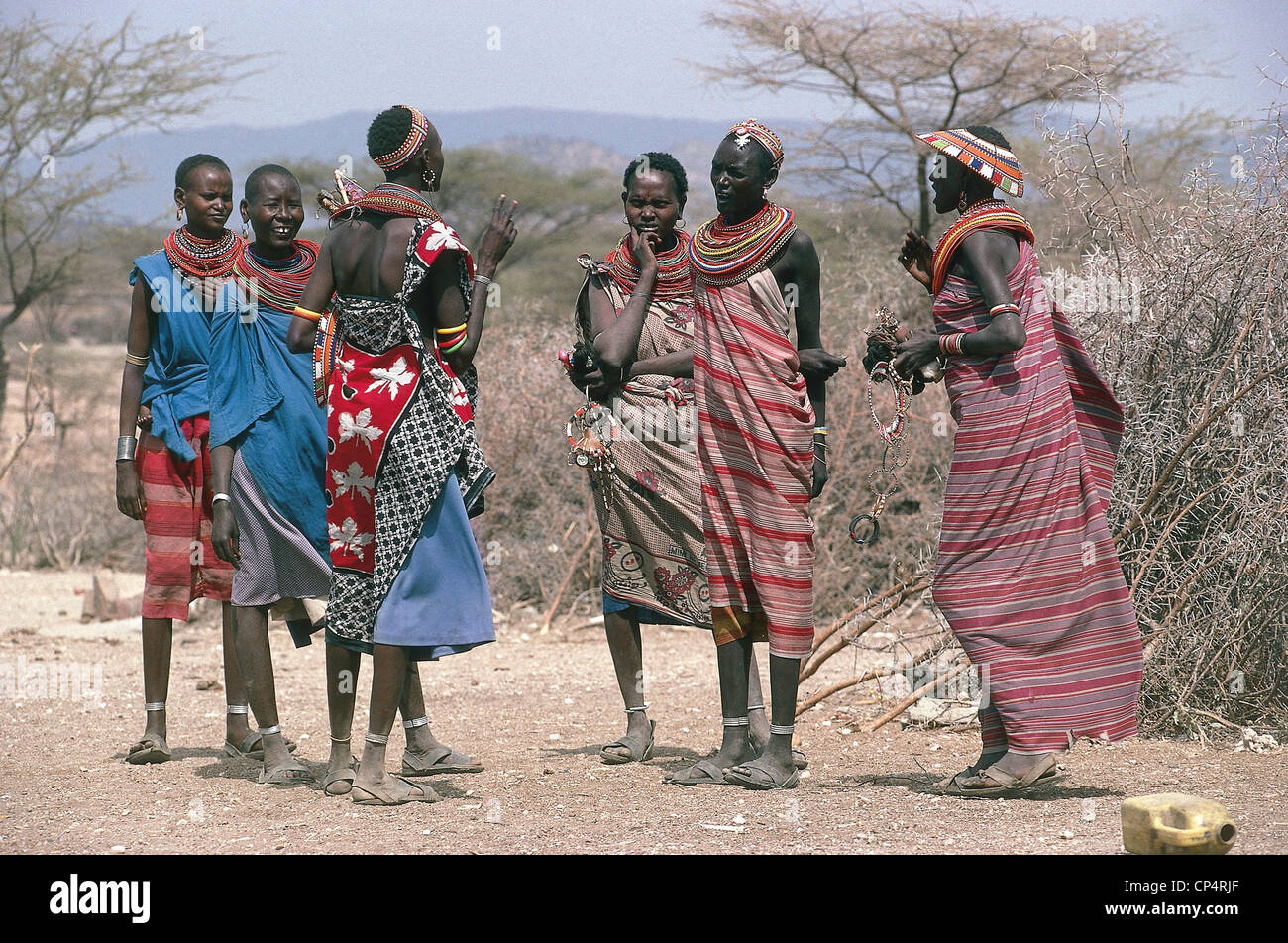 Kenya - Samburu Nationalpark - Samburu Frauen aus verschiedenen Ethnien. Stockfoto