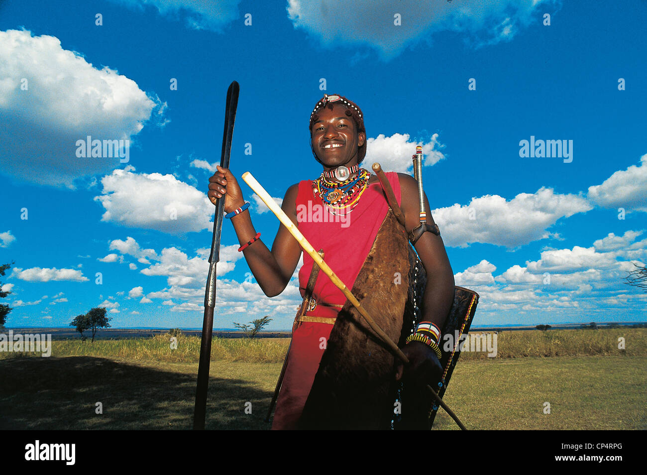 Masai Mara Kenia Masai Krieger des Stammes der Stockfoto