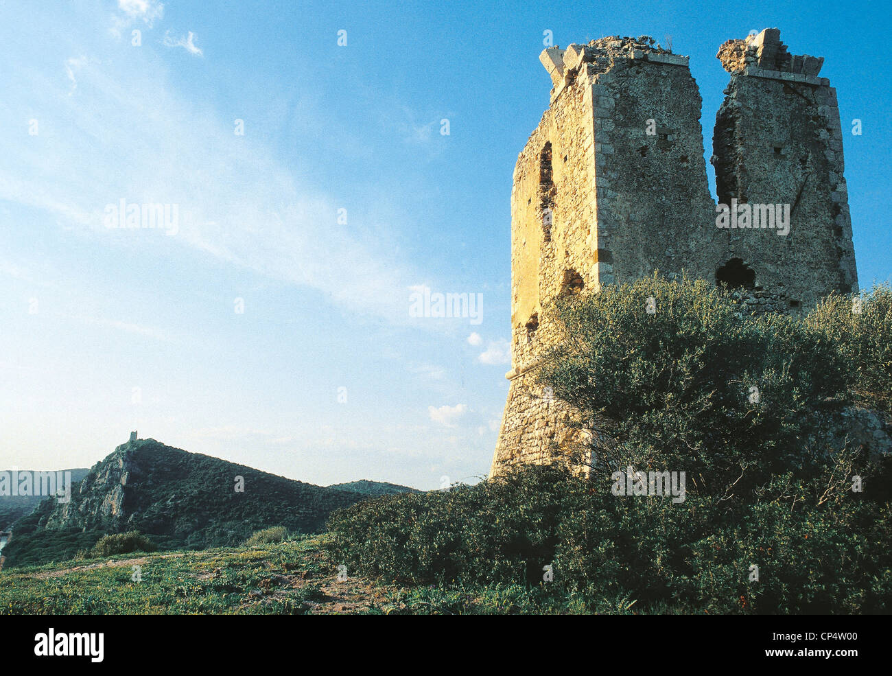 Toskana - Maremma-Naturpark, der Bezirk Uccellina. Der Turm der Collelungo (Gr). Stockfoto