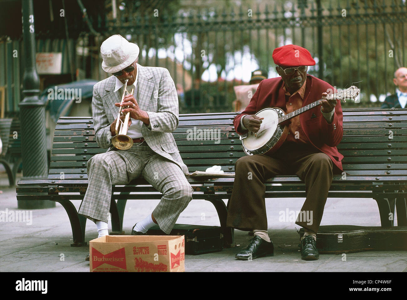 Vereinigte Staaten von Amerika - Louisiana - New Orleans. Jazz-Musiker im French Quarter. Stockfoto