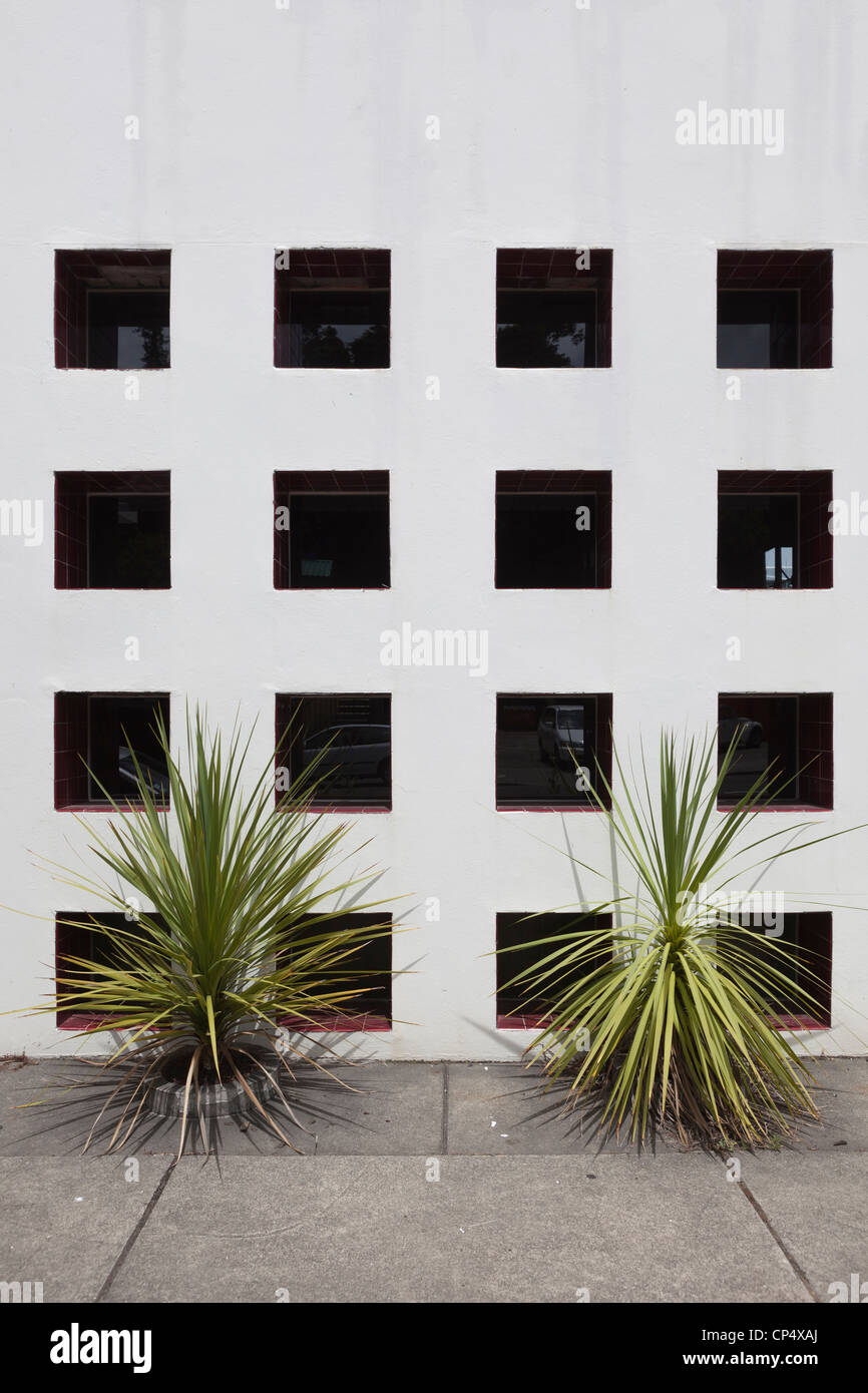 Art-Deco-Gebäude Details im Strand Domain, Napier, Hawkes Bay, Neuseeland. Stockfoto