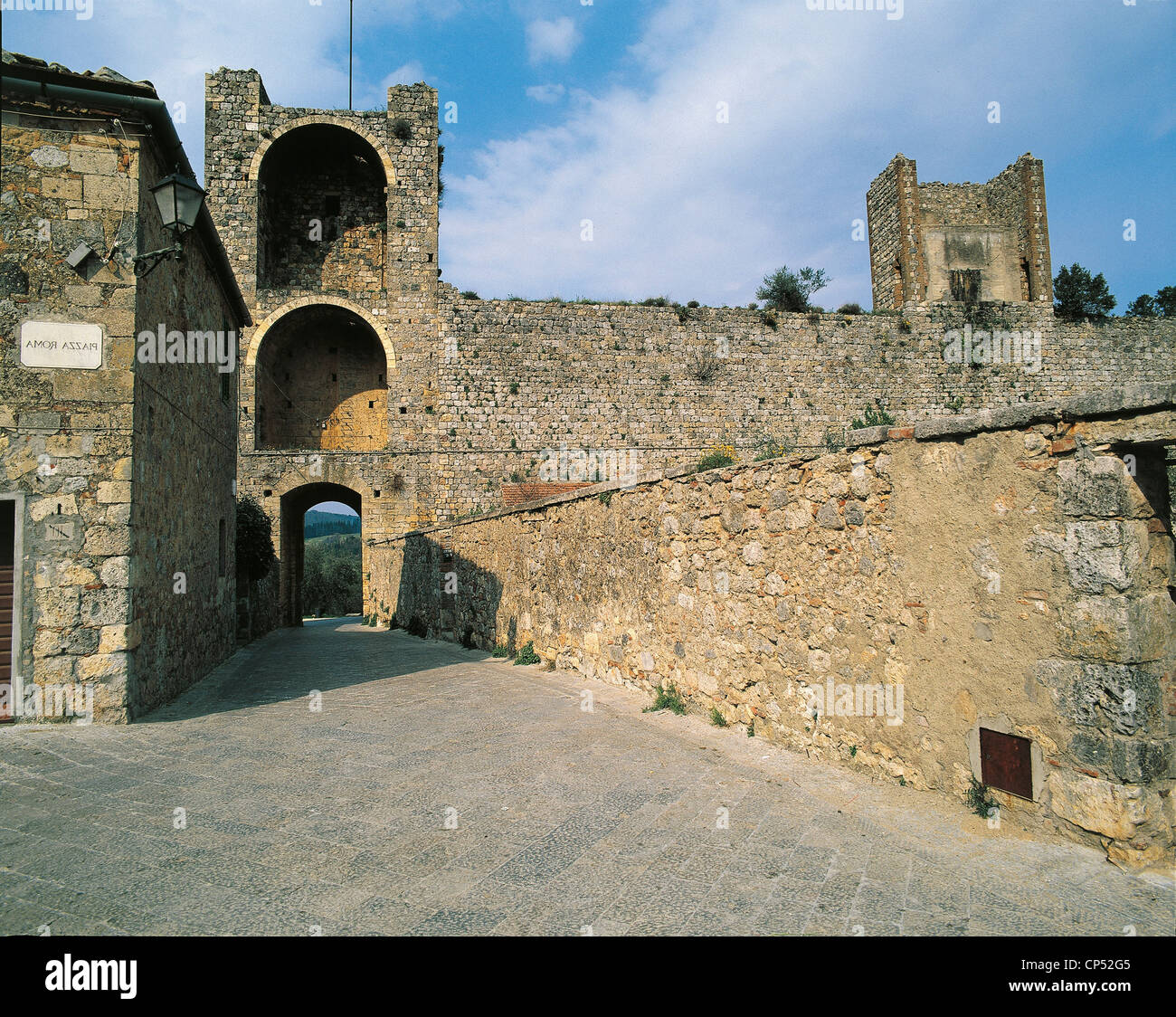 MONTERIGGIONI Toskana mittelalterlichen Mauern Stockfoto