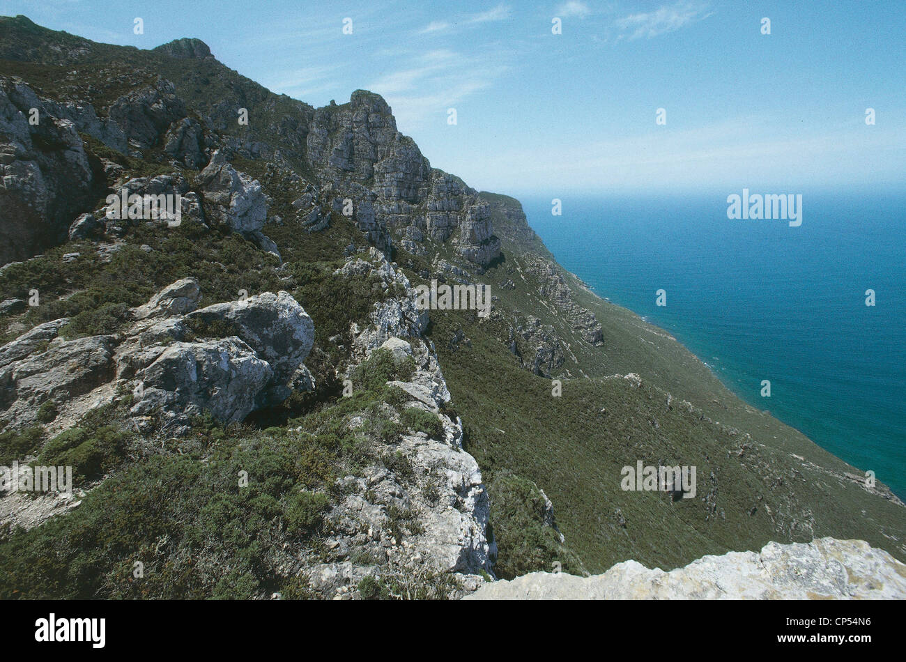 Sizilien - Aegadian - Insel Marettimo (TP). Den nördlichen Hängen des Mount Falcon. Stockfoto
