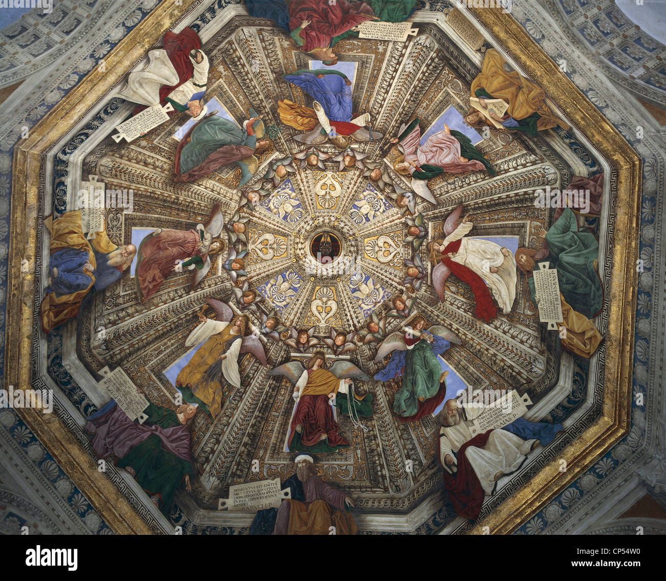 Marken - Loreto (ein). Schrein des Heiligen Hauses. Sakristei von San Marco. Melozzo da Forli (1438-94), Fresken in der Kuppel, 1477. Stockfoto