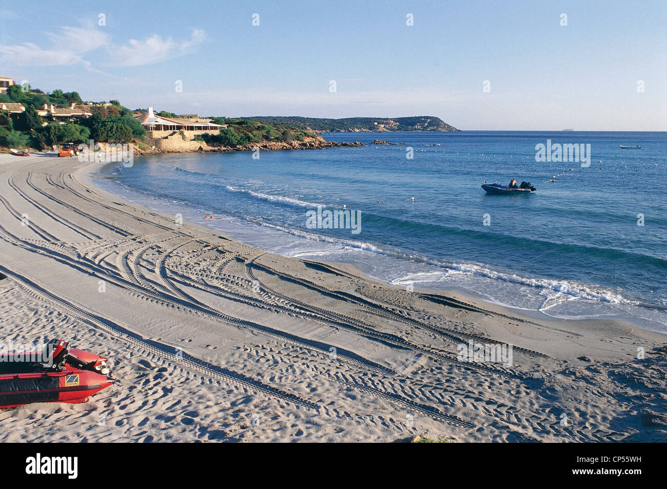 Sardinien - Costa Smeralda - Golf Pevero, Piccolo Pevero Strand. Stockfoto