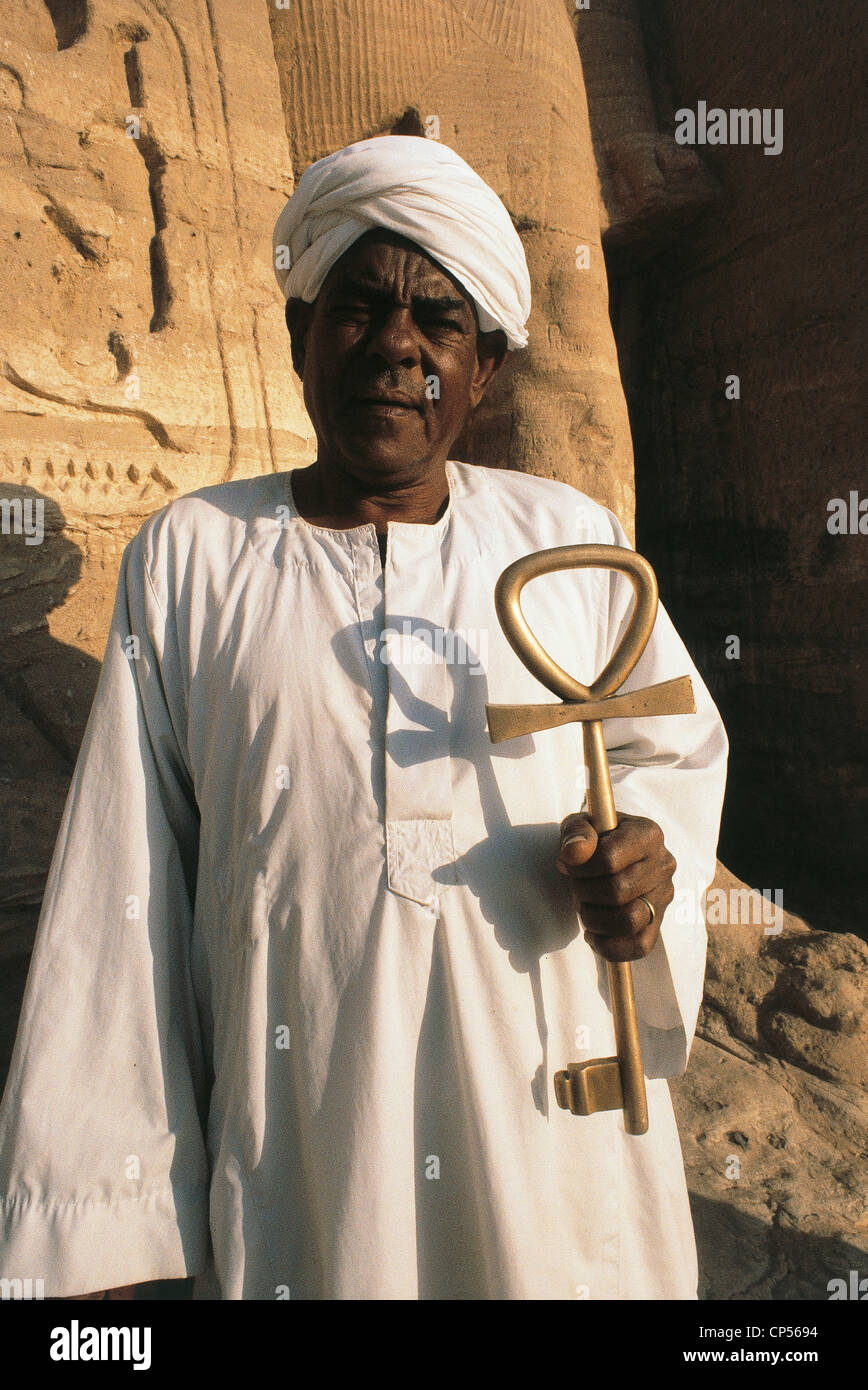 Abu Simbel Ägypten AnkhSchlüssel für den Wächter des Tempels auf dem