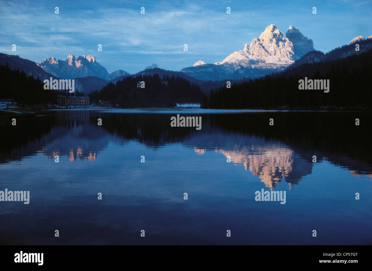 Misurina Veneto und der See von drei Gipfeln Lavaredo Stockfoto