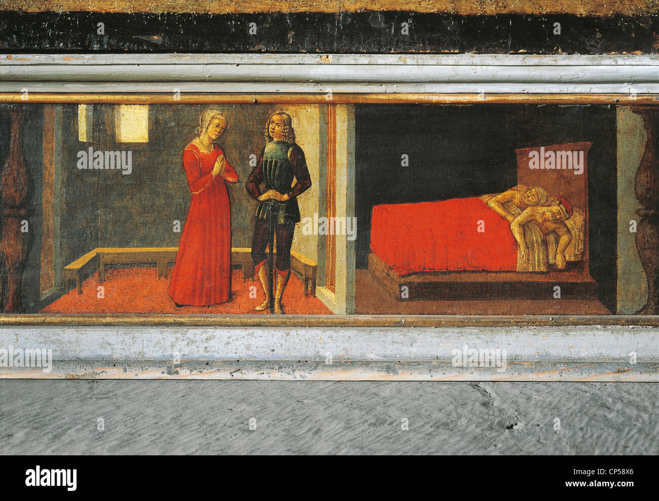 Toskana Florenz Basilica di San Lorenzo, verließ Querschiff. Werkstatt von Domenico Ghirlandaio (1449-1494), St. Antonius Abt Stockfoto