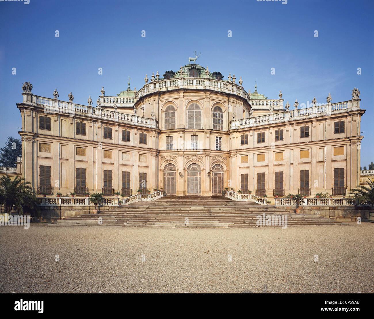 Piemont - Stupinigi (zu). Jagdschloss (Filippo Juvarra, 1729), ein Weltkulturerbe der UNESCO, 1997. Die zentrale Stelle. Stockfoto