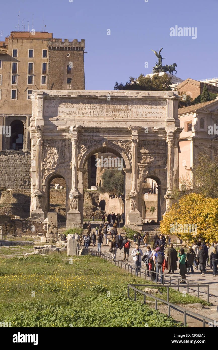 Lazio Rom - Rom Forum Romanum. Bogen des Septimius Severus Stockfoto