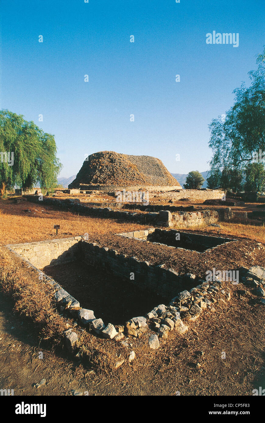 Pakistan Taxila, die Ruinen des DharmarajikaStupa Stockfotografie