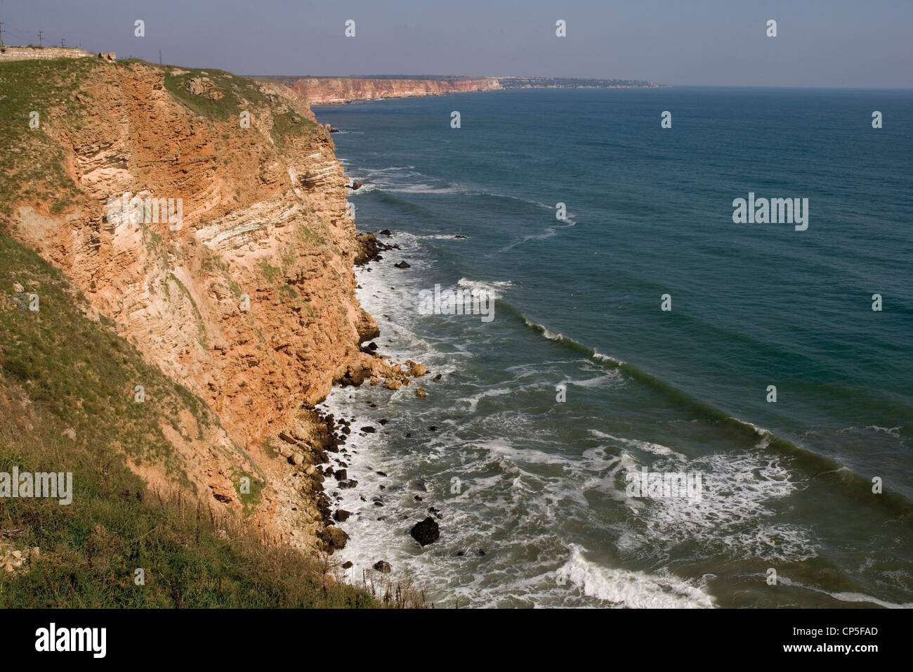 Bulgarien - Schwarzes Meer - Kap Kaliakra (Nein Kaliakra). Die Klippen Stockfoto