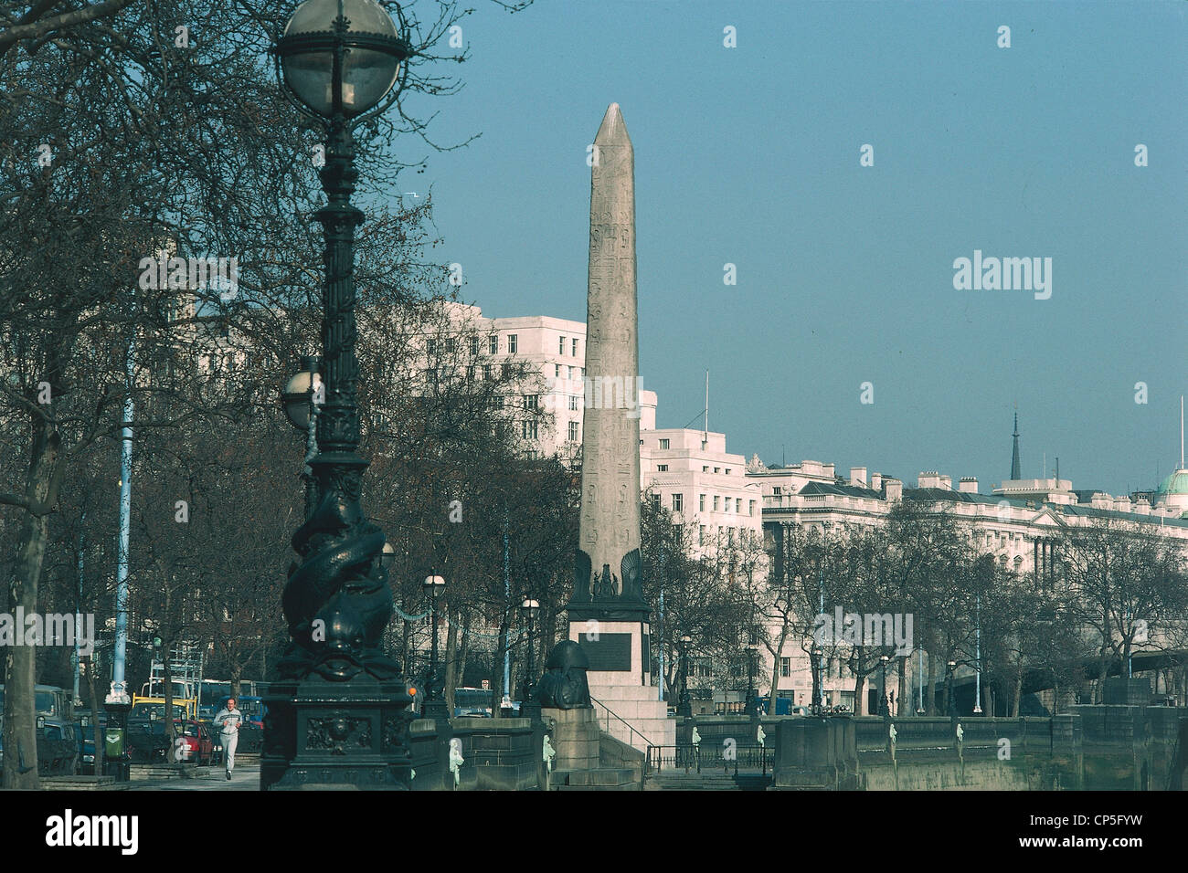 United Kingdom - England - London - der ägyptische Obelisk Kleopatras Nadel (Nadel der Kleopatra). Stockfoto
