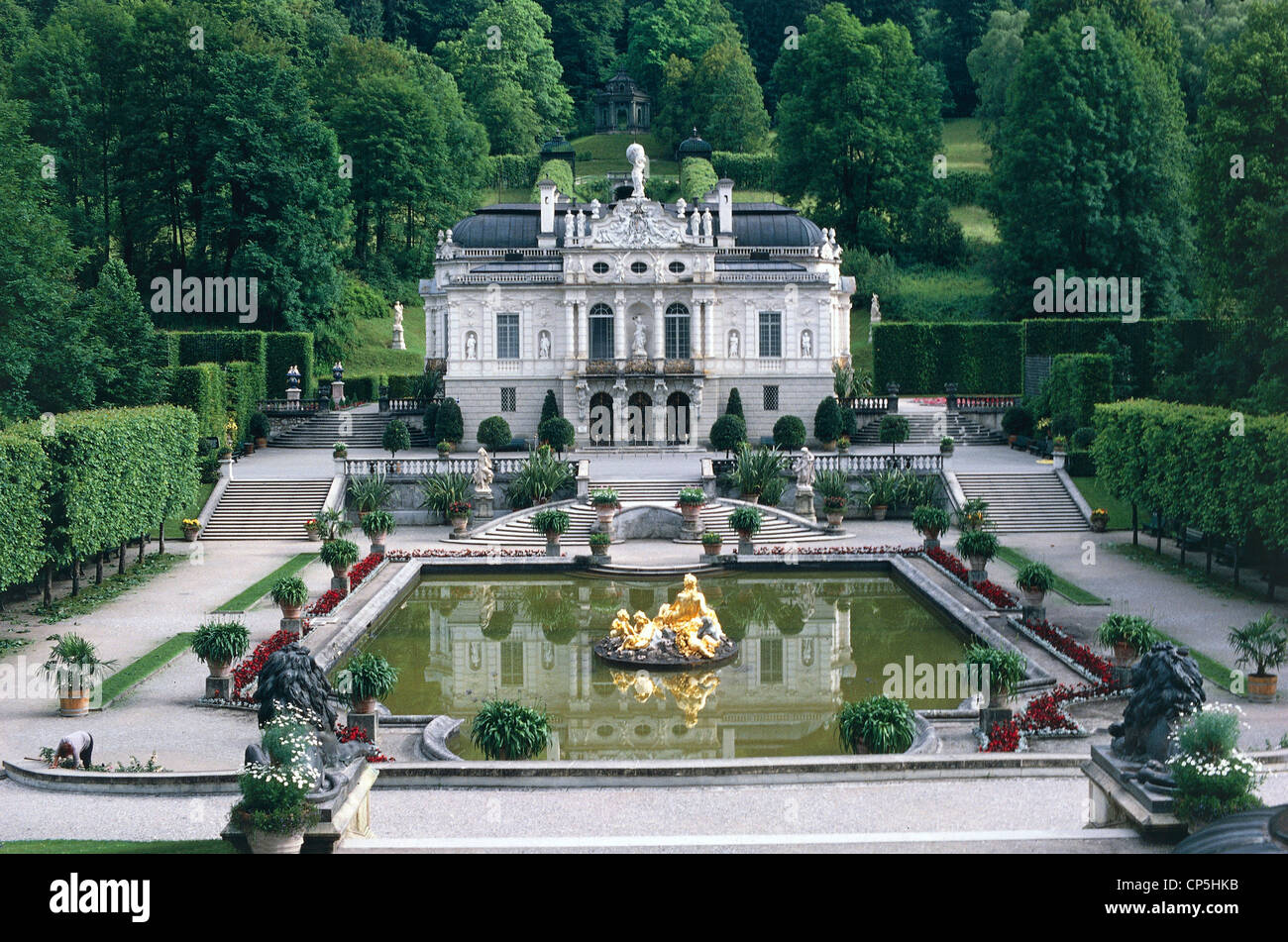 Deutschland - Bayern - Linderhof Schloss von Ludwig II., 1869-1879. Stockfoto