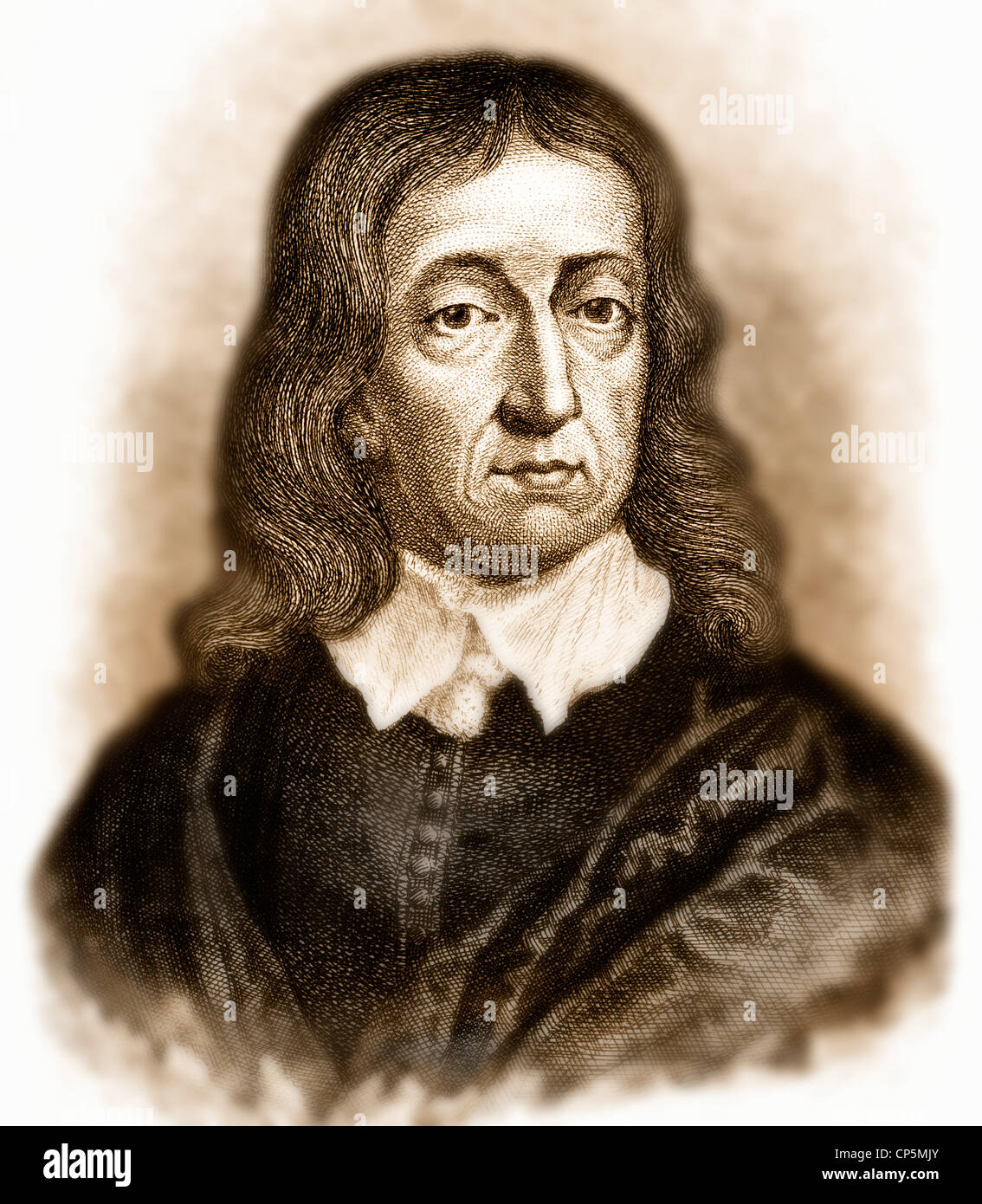 Porträt von John Milton, 1608-1674, ein englischer Dichter und politischer Philosoph, Stockfoto