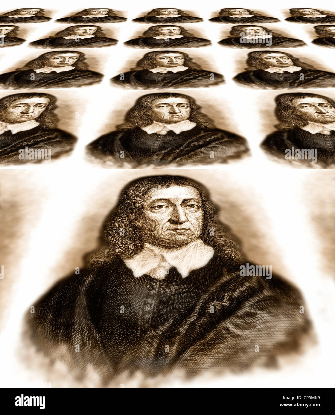 Porträt von John Milton, 1608-1674, ein englischer Dichter und politischer Philosoph, Stockfoto